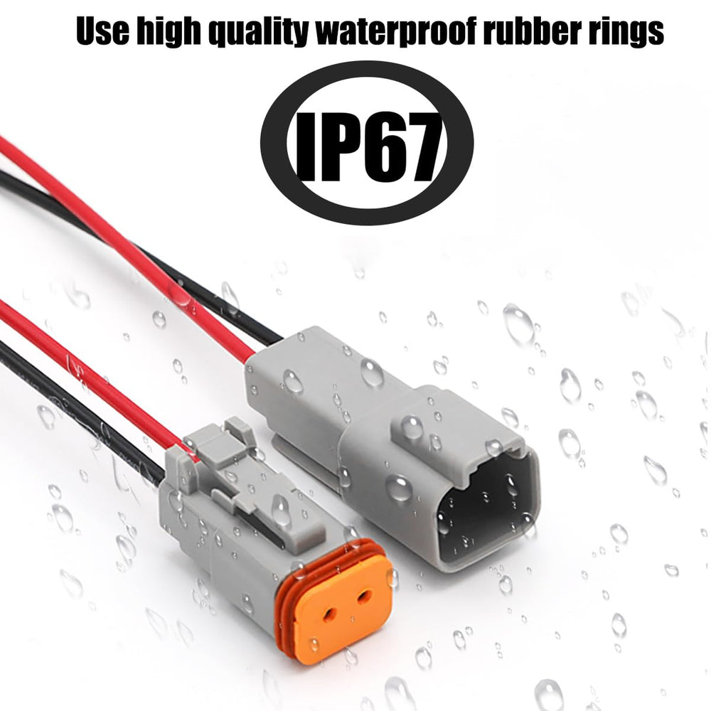 Laisomeke 2Pin Way grey connector side view highlighting compact leads for tight spaces.