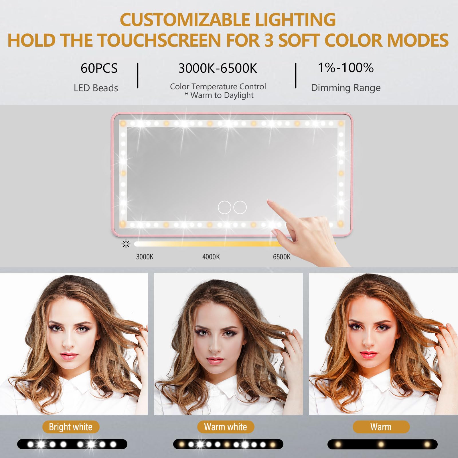 LAITEMEN three-color modes, pink visor, adjustable brightness for day or night use.