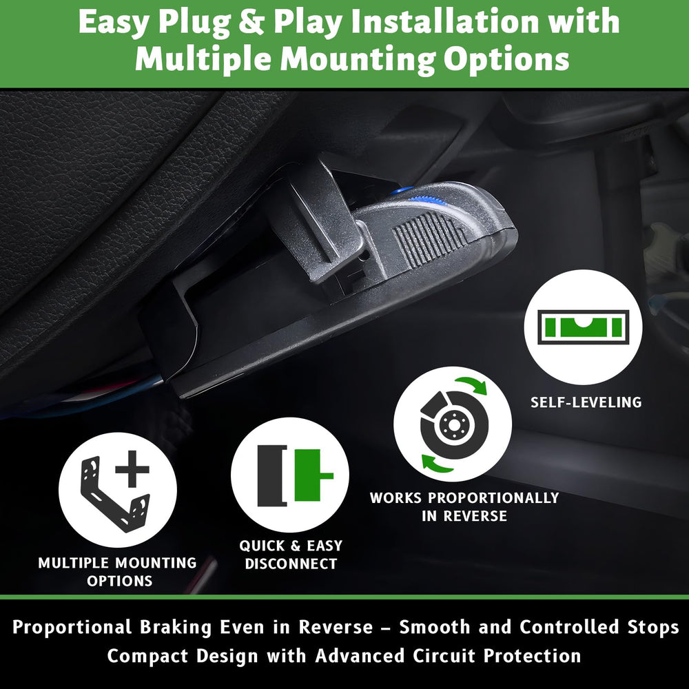 LAJBZ proportional brake controller digital display indicating real-time status.
