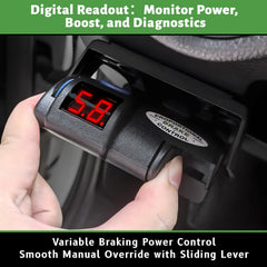 LAJBZ brake controller side view showing slim profile for RV or truck installation.