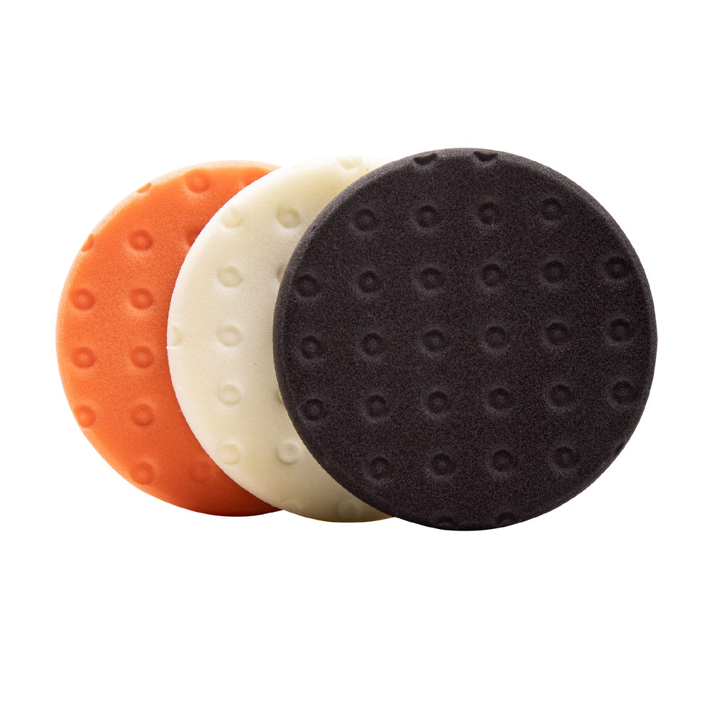 Lake Country CCS foam pad kit demonstrates curve conformance for uniform results.