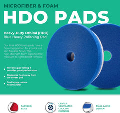Lake Country HDO blue foam dual-layer pad detail showing heat management