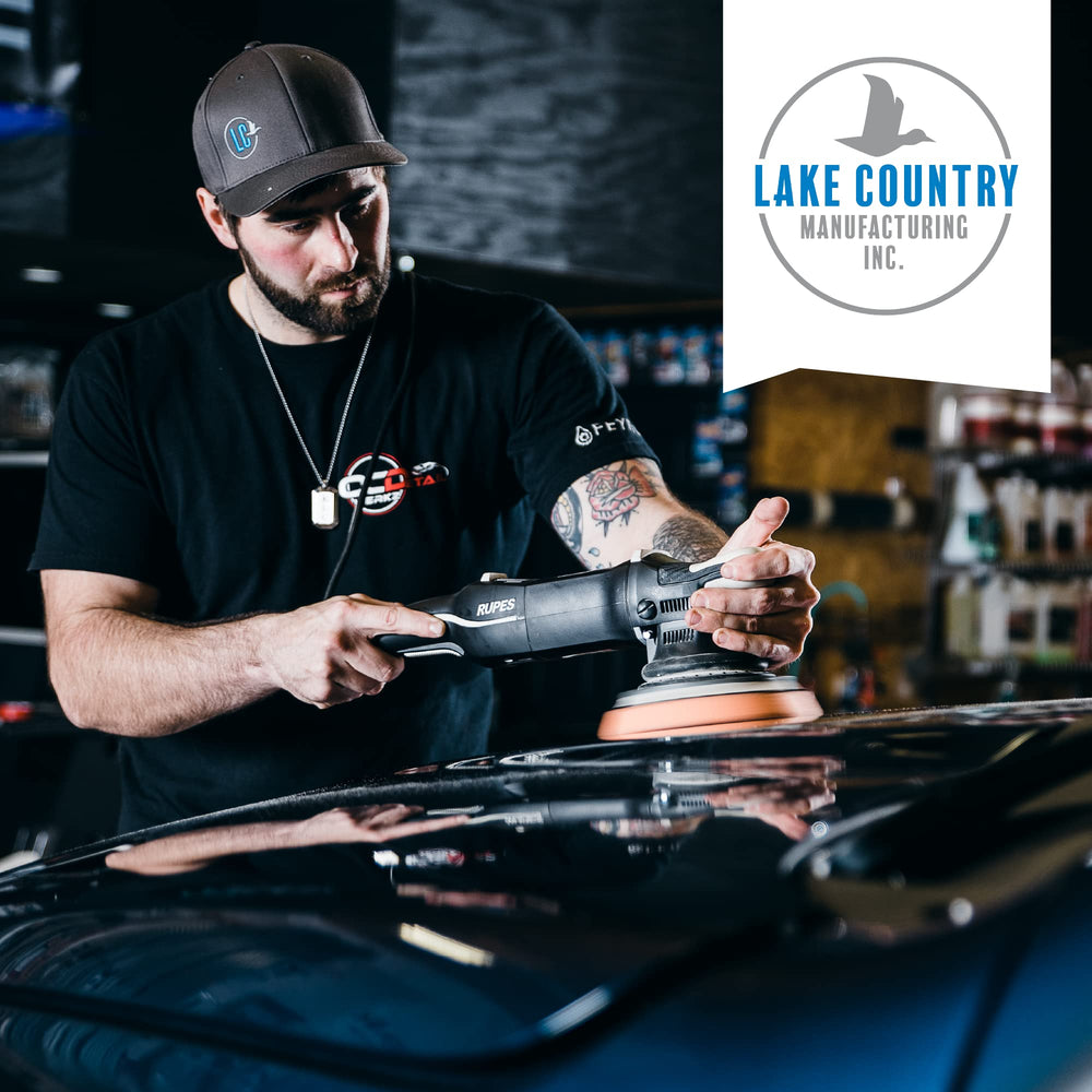 Lake Country HDO pad attached to a 5-inch backing plate for easy setup.