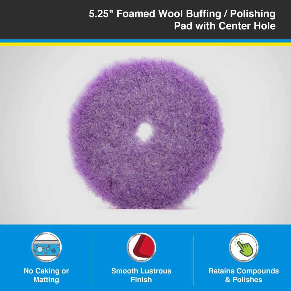 Purple Foamed Wool pad in action for a smooth polishing finish.