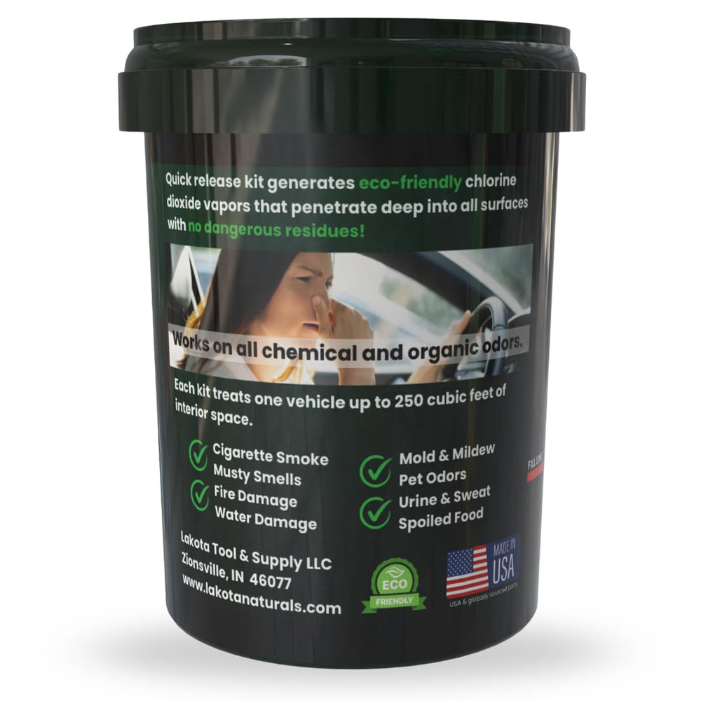 Lakota Naturals activation cup with water enables instant deodorizing action.