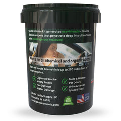 Lakota Naturals activation cup with water enables instant deodorizing action.