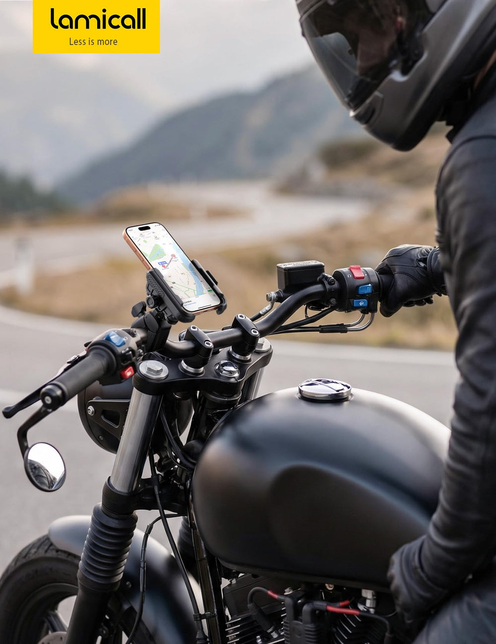 Lamicall bicycle mount semi-closed design allows camera use while riding.