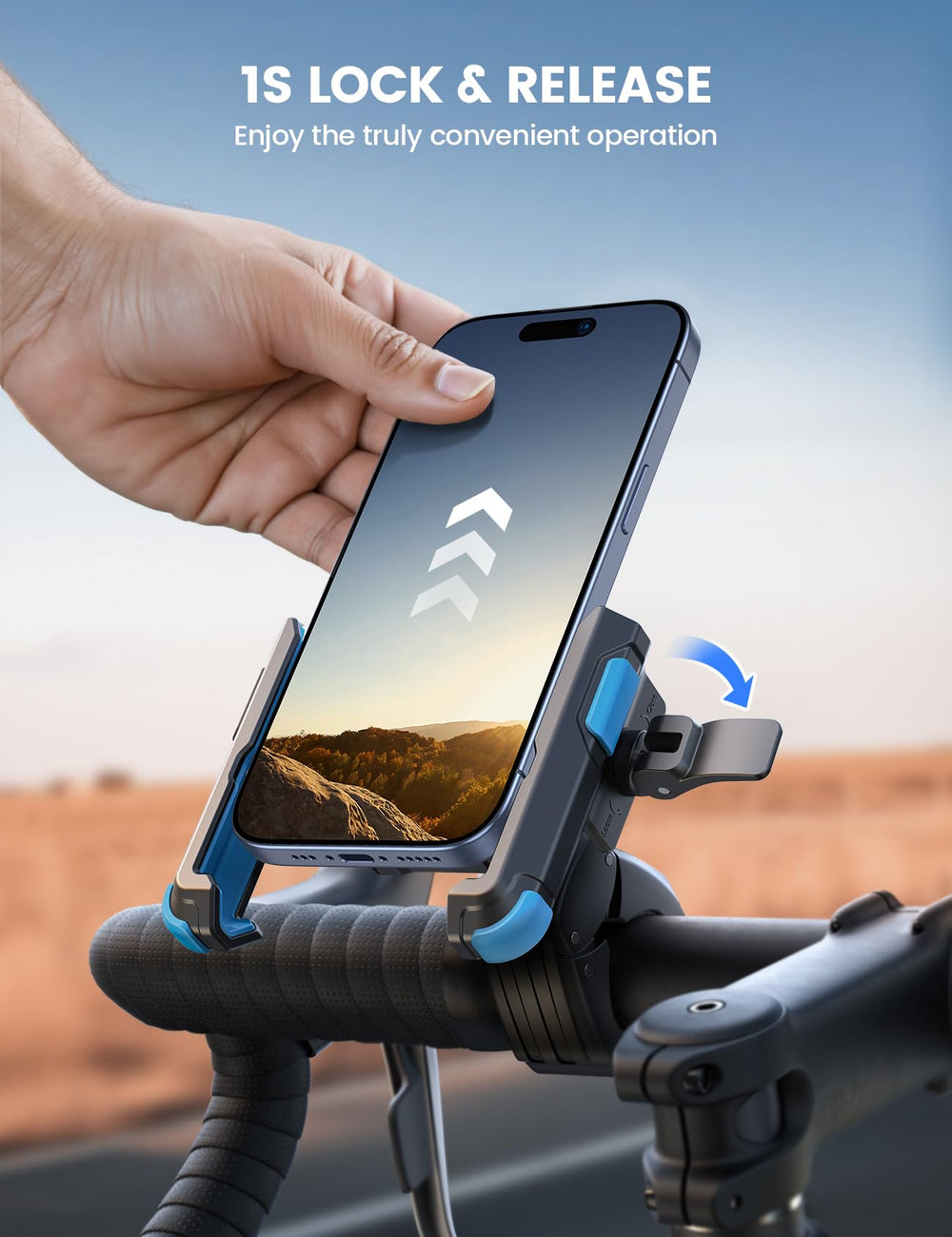 Lamicall bike mount design keeps rear camera clear for photos.