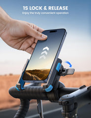Lamicall bike mount design keeps rear camera clear for photos.