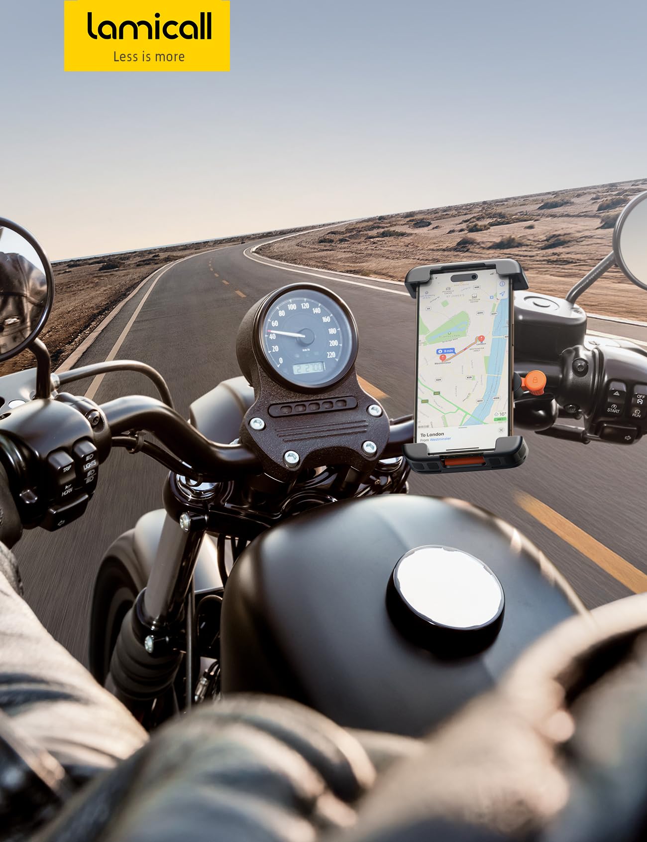 Lamicall bike mount durable ABS+PC for outdoor rides.