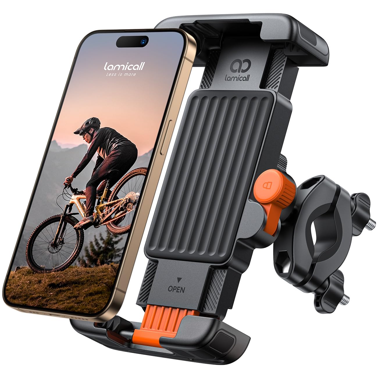 Lamicall bike mount with quick lock secures your phone on rough rides.