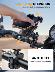 Lamicall handlebar clip with safety screws adds theft deterrence and stability.