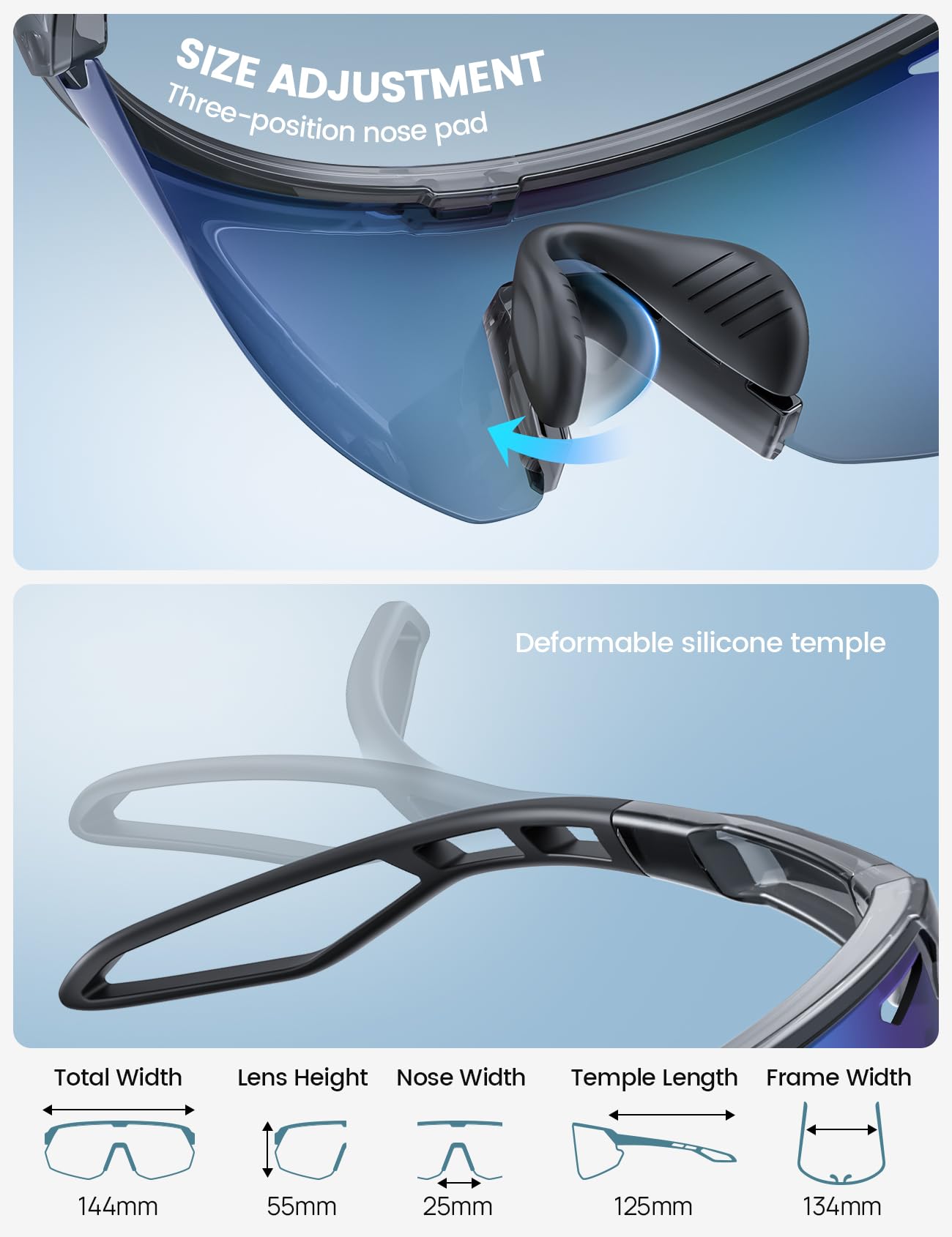 Lamicall impact-resistant lenses withstand active outdoor workouts.