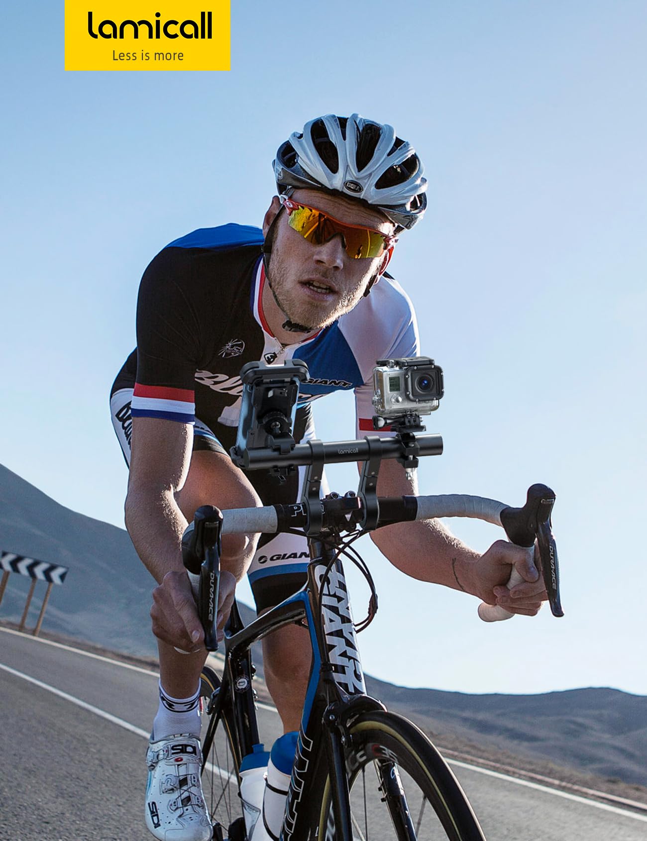 Lamicall bike extender in use on road highlights its 7.9 inch length