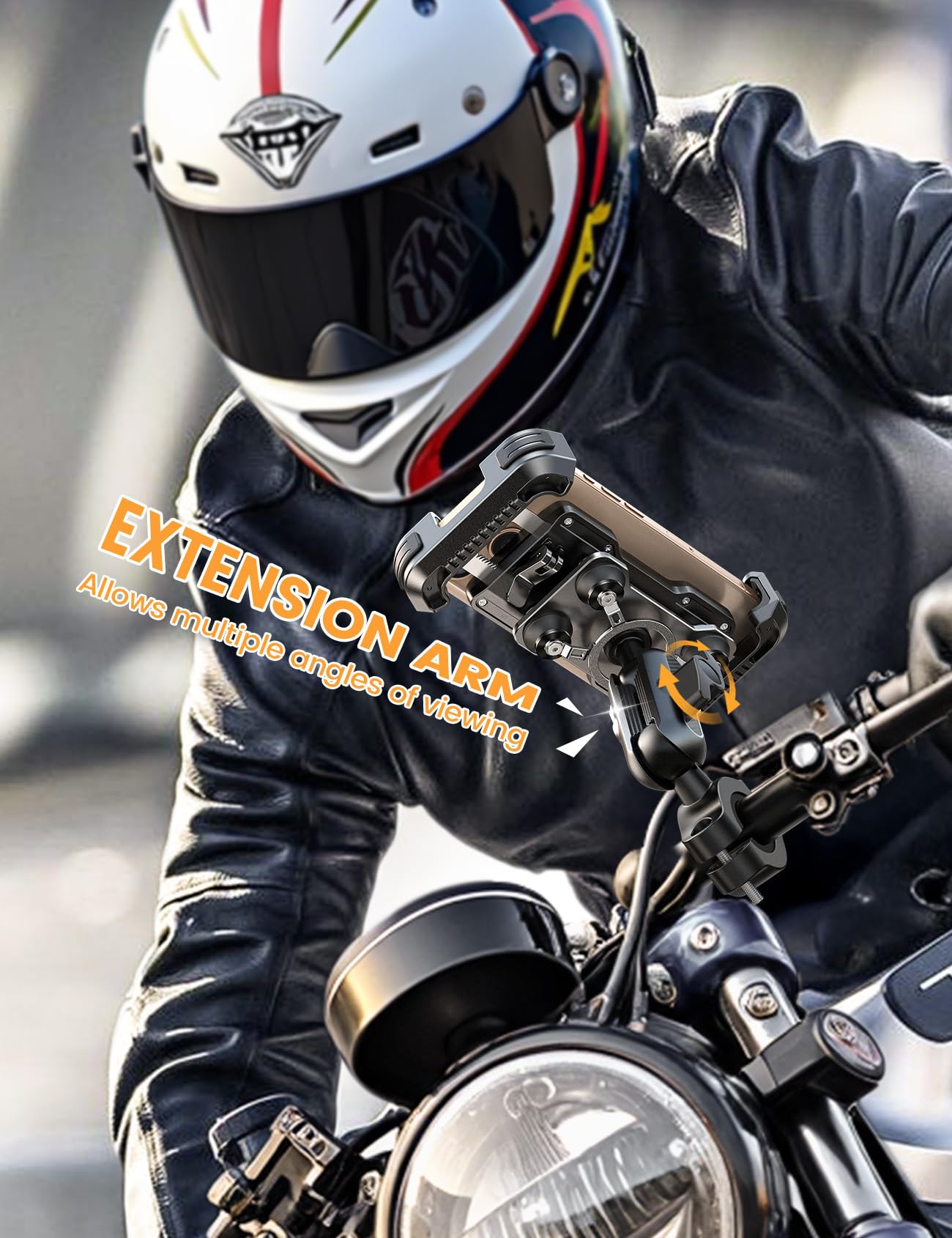 Lamicall metal adjustment arm enables flexible, safe viewing from any angle.