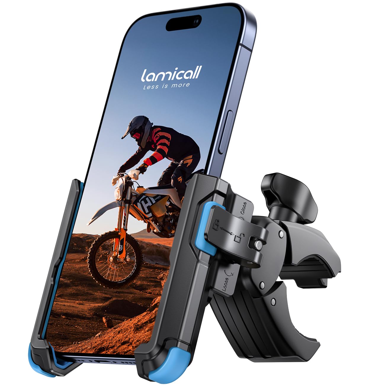 Lamicall quick-release bike mount grips phones quickly on handlebars.