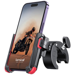 Lamicall motorcycle phone mount with 1s lock secures your phone quickly on the move.