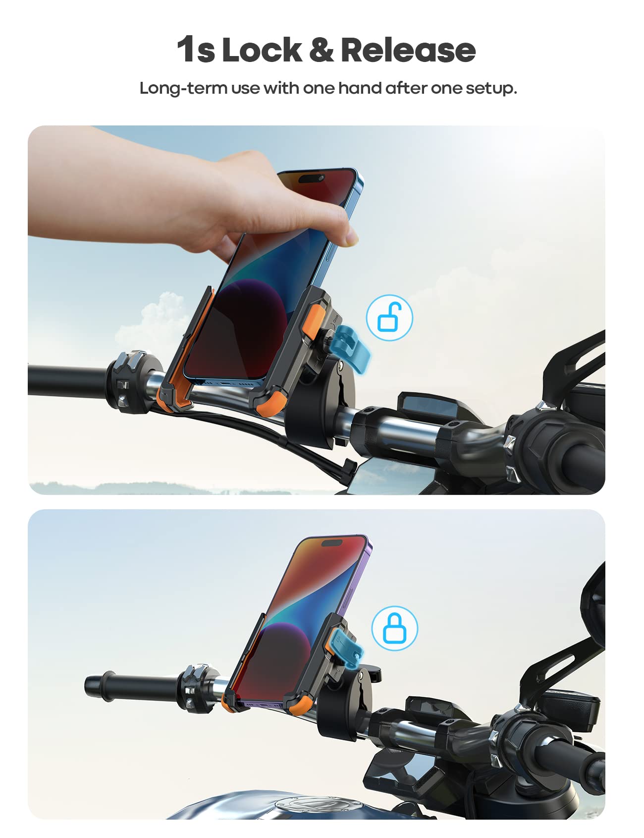 Lamicall mount with 360-degree rotation for landscape or portrait viewing