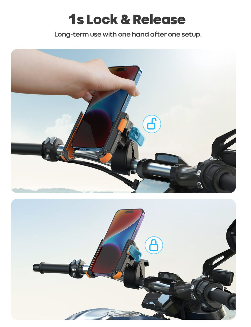 Lamicall mount with 360-degree rotation for landscape or portrait viewing