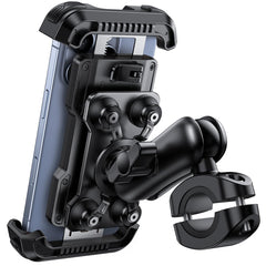 Lamicall motorcycle mount with anti shake keeps phone steady on bumpy roads
