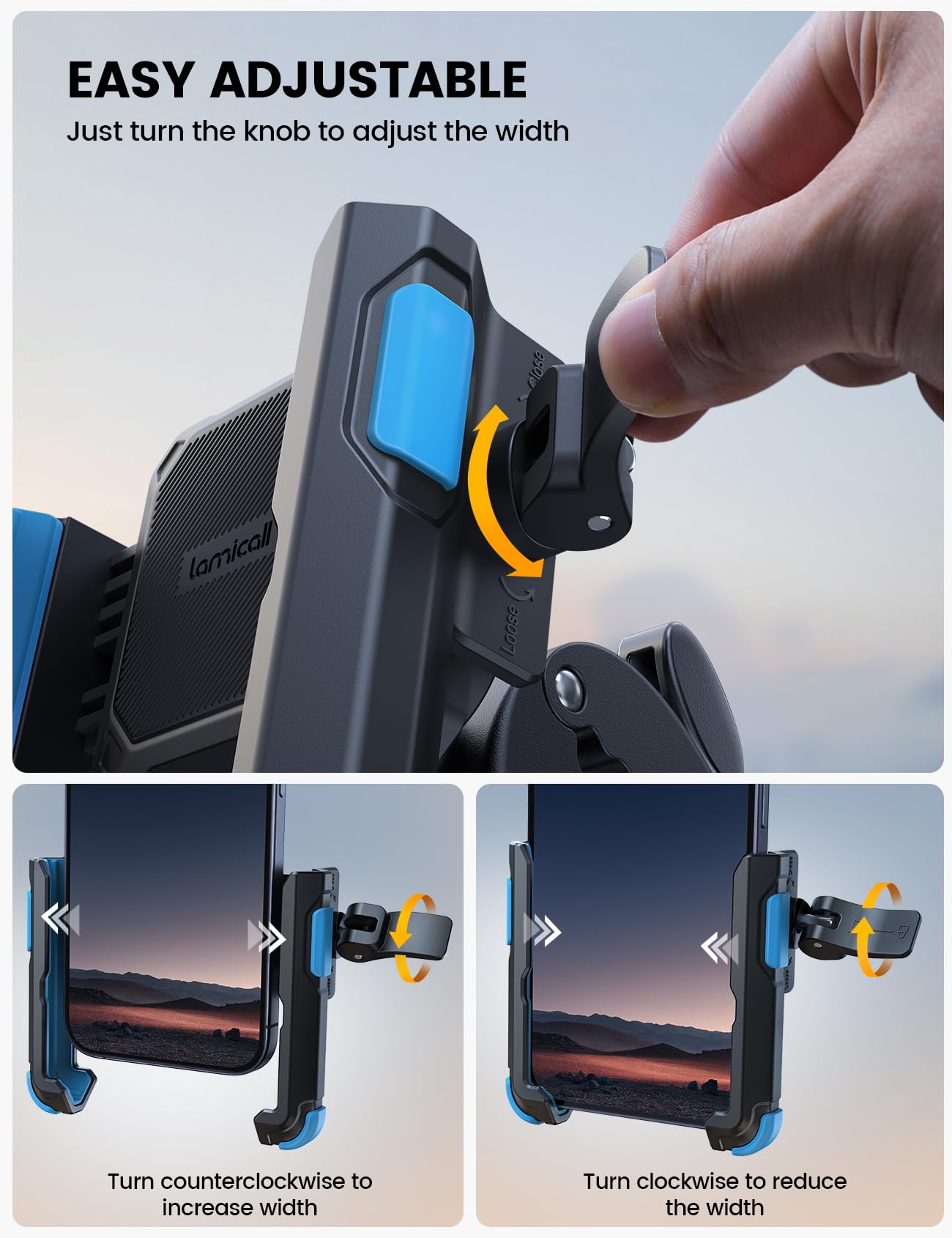 Lamicall camera-friendly mount avoids blocking the phone camera while riding
