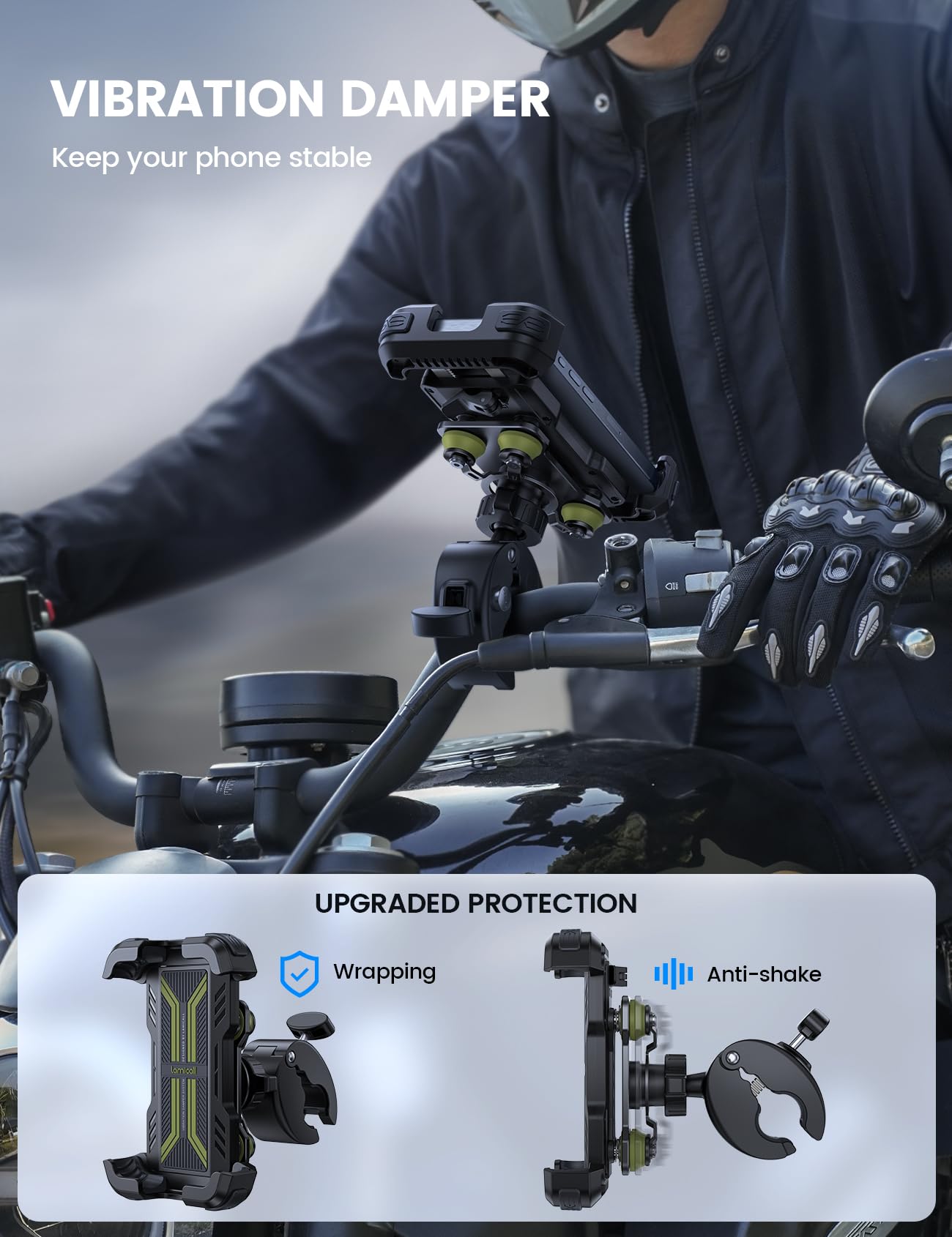 Lamicall patent anti shake dampener reduces vibration at speed, protecting the lens.