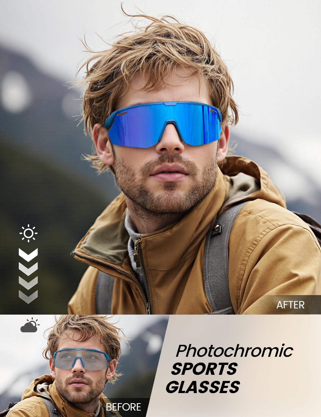 Lamicall blue lenses adjust tint for outdoor visibility and comfort.