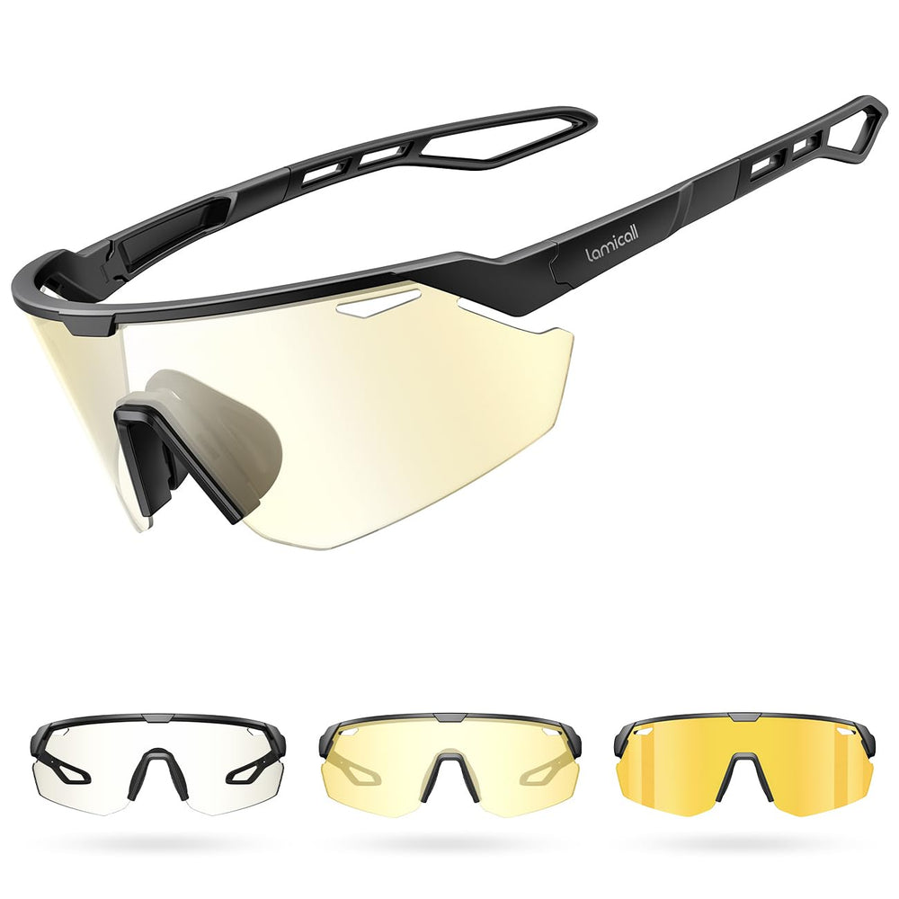 Lamicall photochromic sunglasses front view showing versatile wear