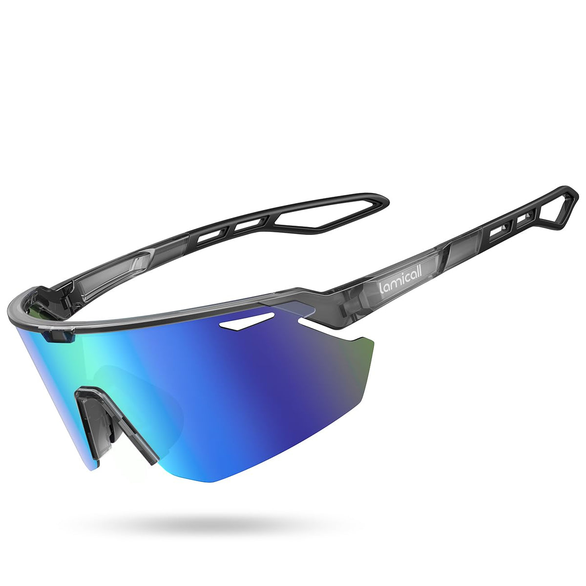 Lamicall polarized sunglasses with blue-green lenses provide UV400 protection and color accuracy.