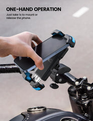Protective silicone padding guards corners on rough roads with Lamicall mount.