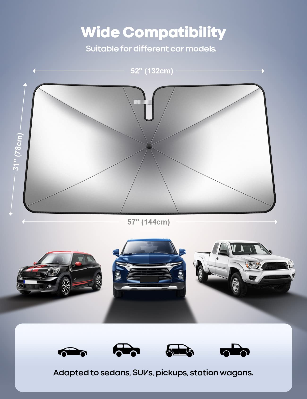 Lamicall universal fit with bendable skeleton accommodates various car windshields.