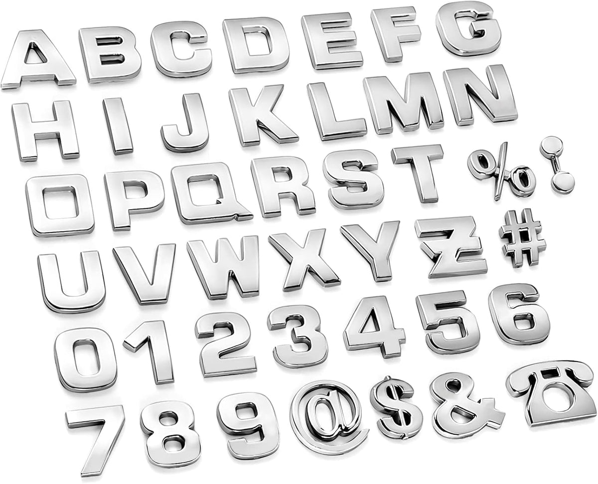 Lamoutor 43pcs emblem letters sticker kit for personalized car branding.