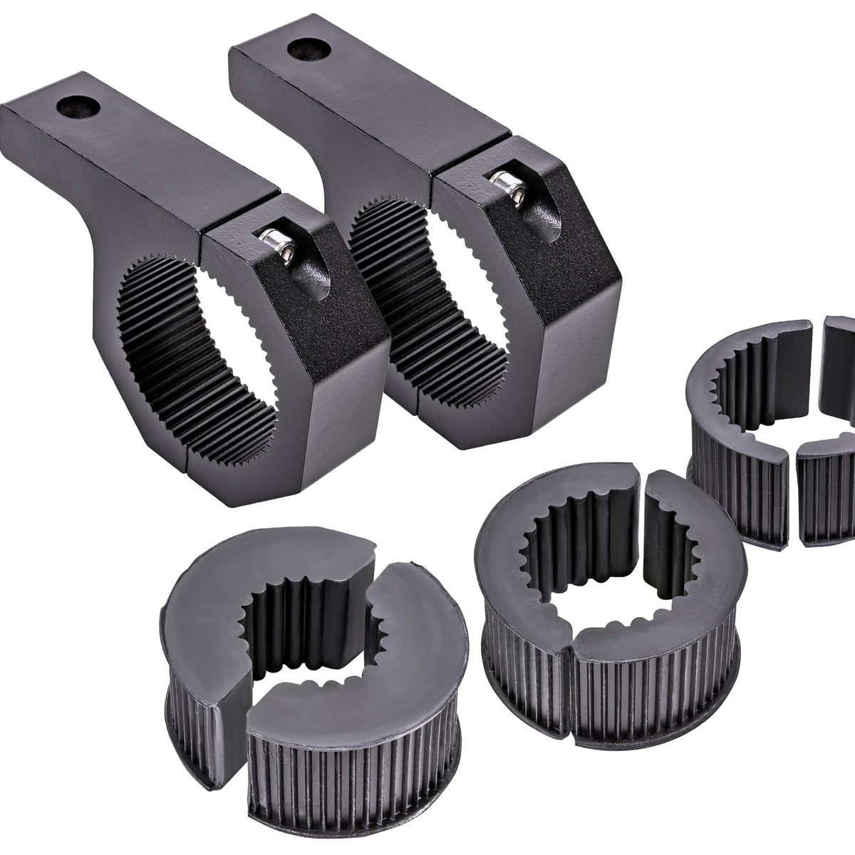 LAMPHUS Cruizer bar clamp fits 1-inch tubes for secure, drill-free light bar mounting.
