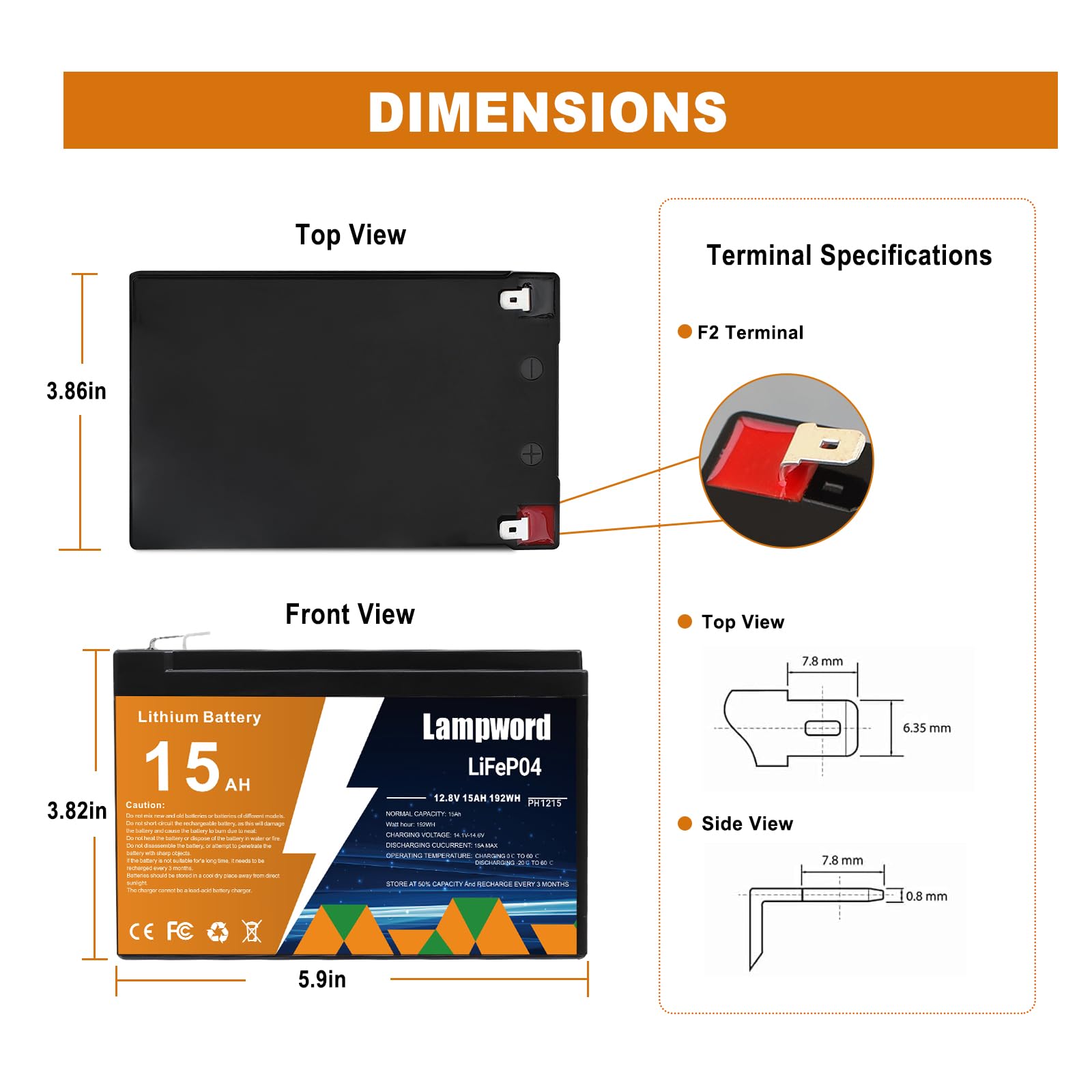 Lampword LiFePO4 pack arranged for versatile four-pack series/parallel setups