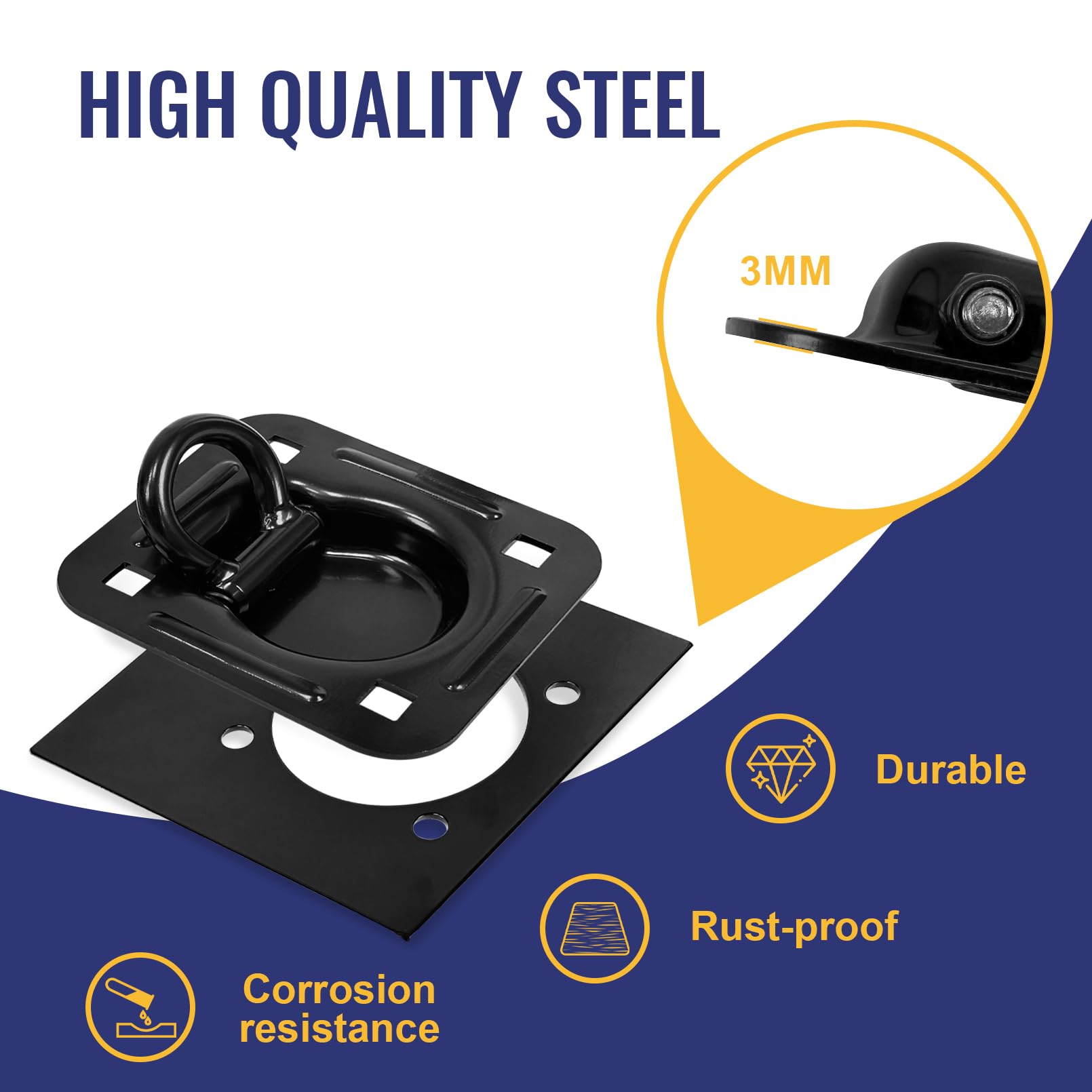 Lanbos 2,000 lb per anchor capacity supports heavy-duty securing tasks.