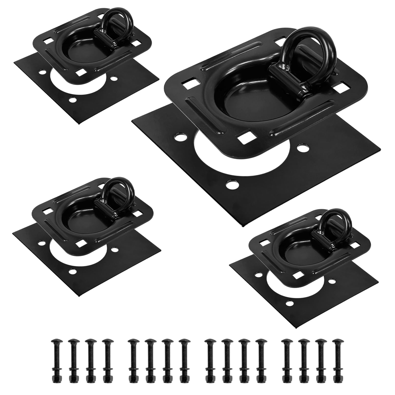 Lanbos recessed D-ring anchor 4-pack ready for trailer installations to secure cargo.