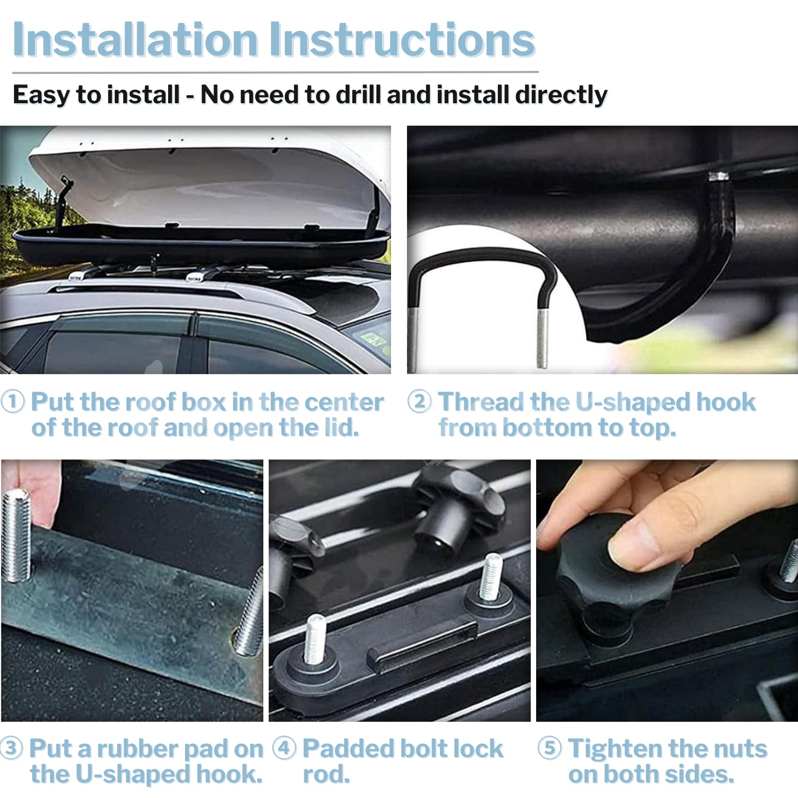 Lancisism plastic back plates distribute pressure to avoid roof damage