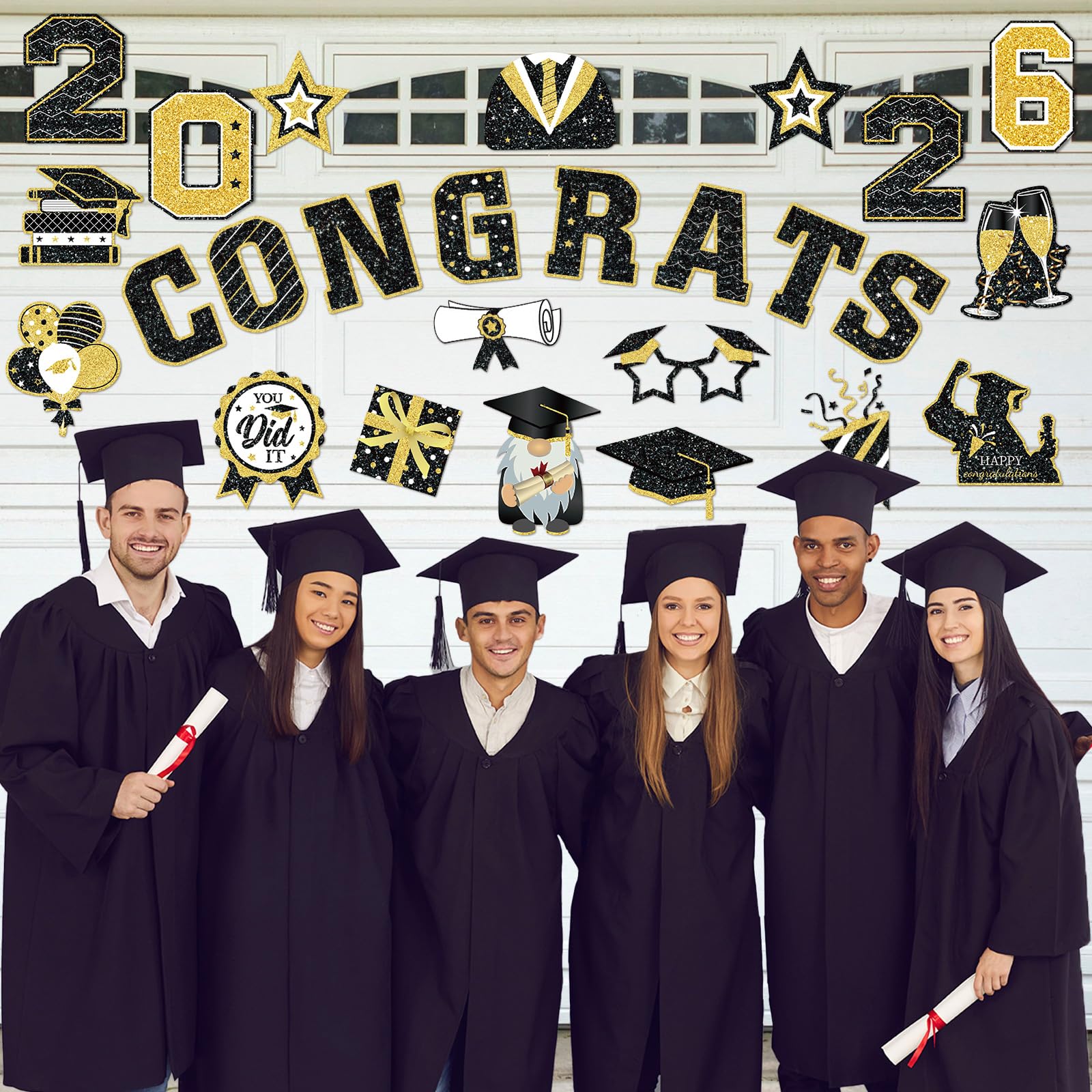 Landhoow Congrats Grad 2026 magnets add reusable decor to metal surfaces.