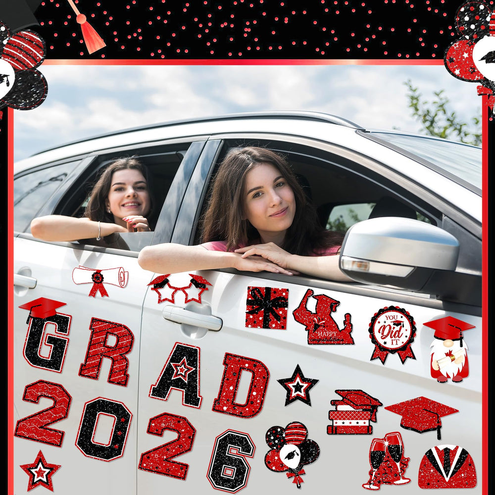 Landhoow grad parade party magnets; easy-to-apply festive set for displays.