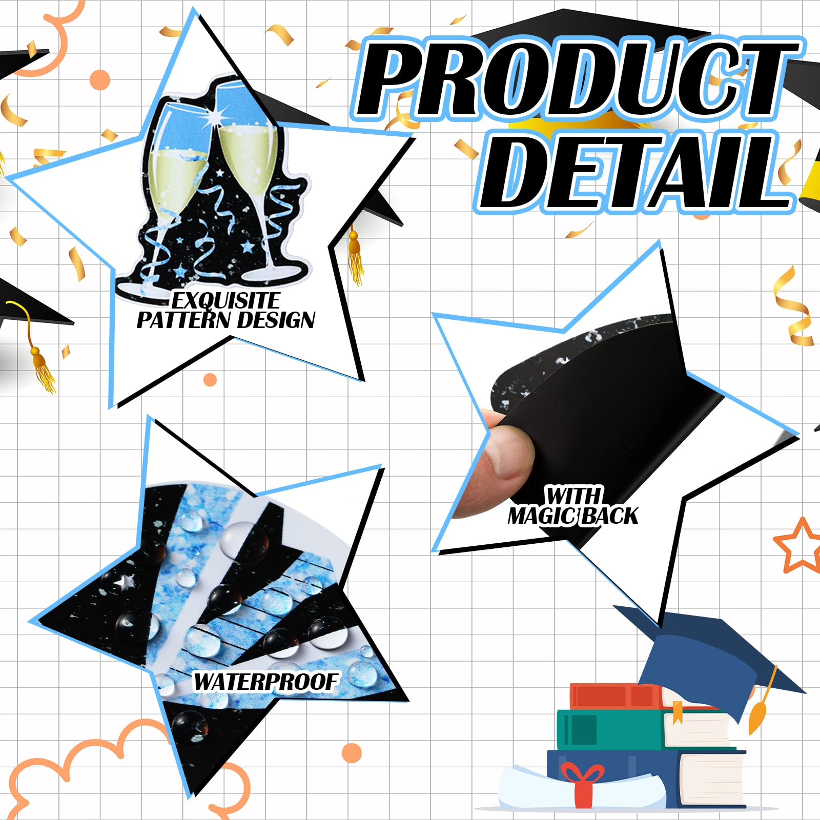 Landhoow 'Congrats Grad 2026' letters magnet enhances car visibility.
