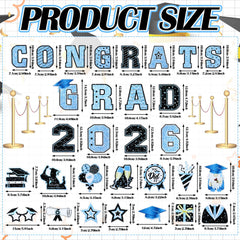 Landhoow graduation magnet with gown and cap elements for celebrations.