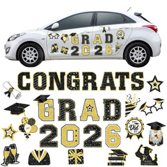 Landhoow graduation magnets set decor for car doors, adding festive atmosphere to grads' parade.