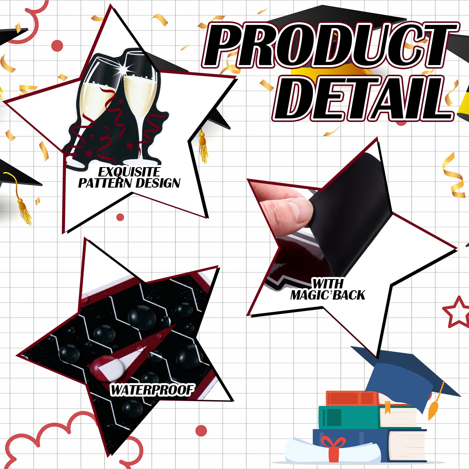 Landhoow reusable magnet material provides strong hold for seasonal decorations.