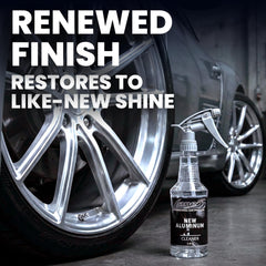 LANE'S Aluminum Wheel Cleaner spray in action removing grime and oxidation