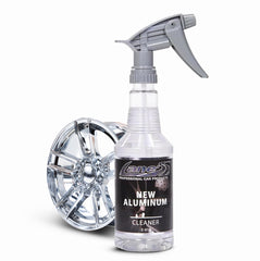 LANE'S Aluminum Car Wheel Cleaner bottle demonstrates powerful cleaning for shiny wheels
