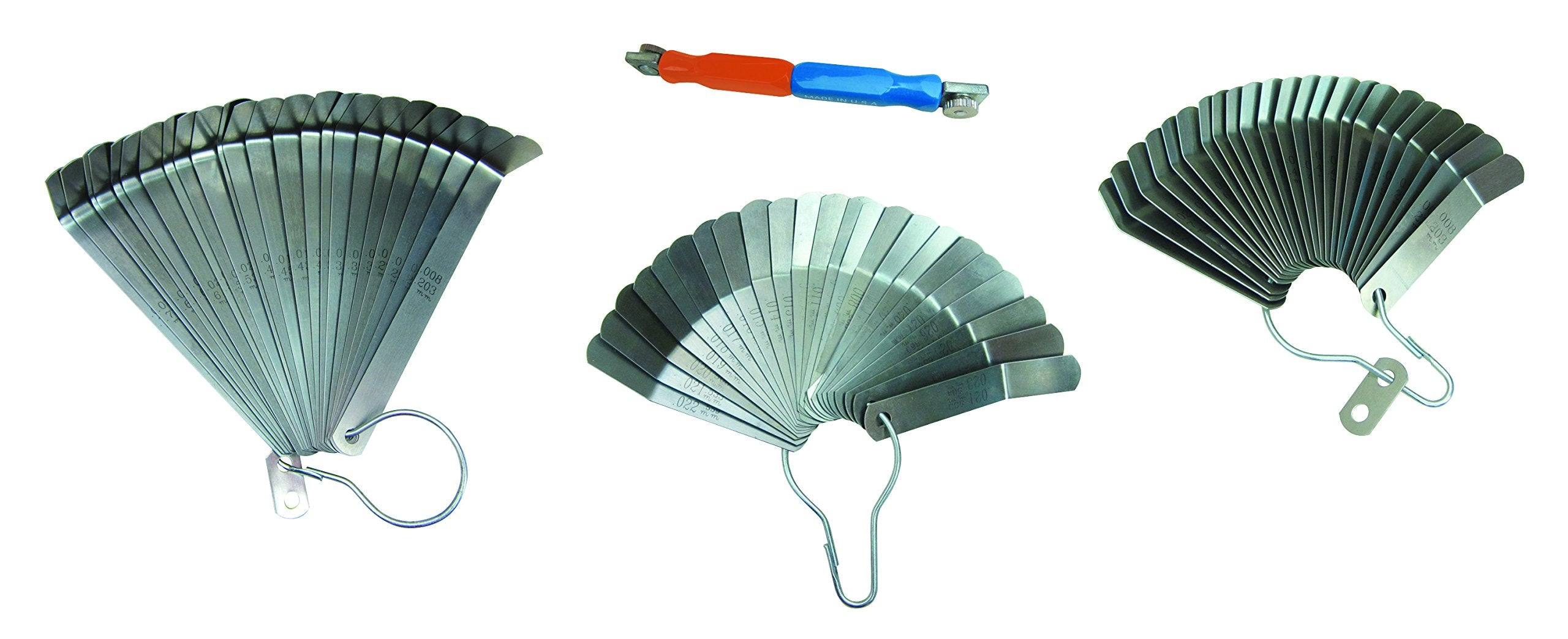 Lang Tools 3079 master feeler gauge set intake blades for precise valve clearance.