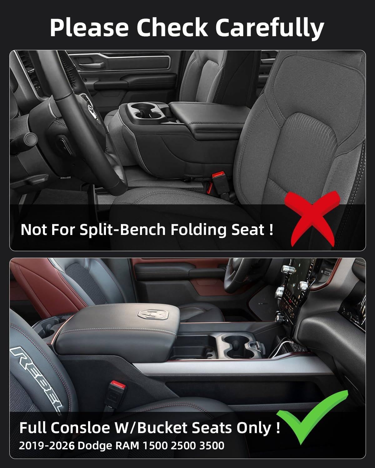 LANGBEAN anti-slip tray liner prevents items from sliding in RAM 1500 console.