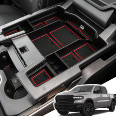 LANGBEAN center console organizer for RAM 1500 full console with bucket seats keeps essentials organized.
