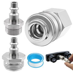 Langina RV shower quick connector with self-locking seal for leak-free performance.