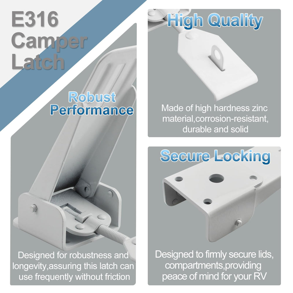 LanKstet E316 latch heavy-duty design supports frequent use on teardrop trailers.